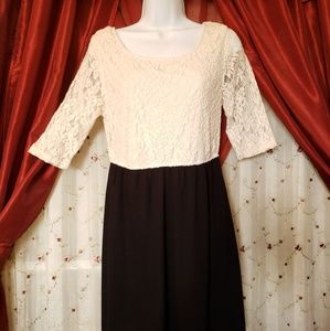 Black and white/cream dress